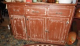 Pine buffet w/ cutting board, refinished in rustic