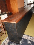 Store counter made from reclaimed wood