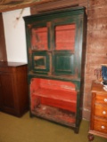 Primitive style cabinet, 2 glass doors