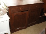 Wooden wash stand w/ 2 drawers & 2 doors, 30