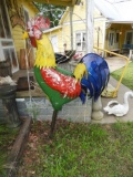 Rooster metal yard art, 63