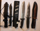 Group of fixed blade tactical knives