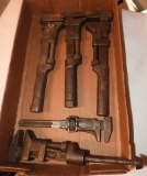 Group of 5 adjustable monkey wrenches