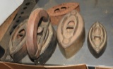 Group of sad irons, multiple sizes