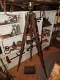 Vintage transom w/ head & wooden leg tripod