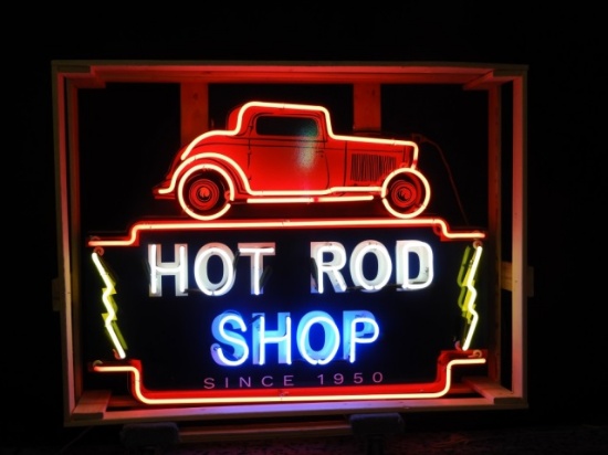 Hot Rod Shop SST neon, new, 35”T x 48”W