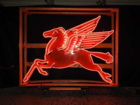 Left facing Pegasus neon, new, SST, 47”T x 62”W