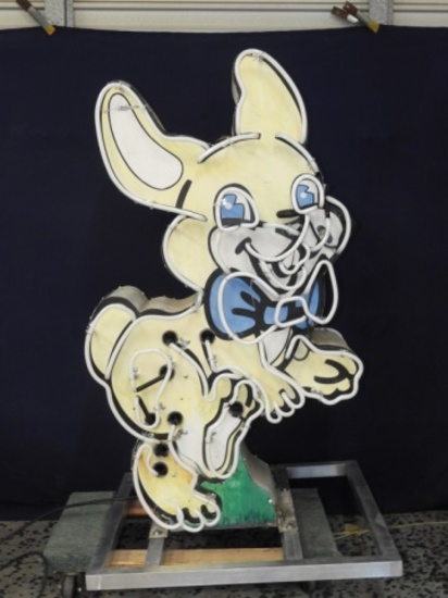 Bunny rabbit animated neon, DST, orig. face & can