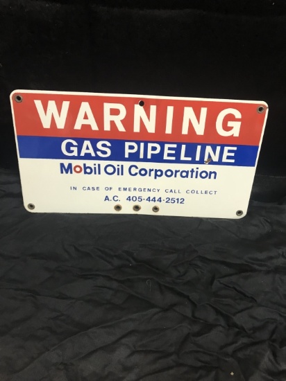 Warning Mobil Oil Corp SSP 15"x8"