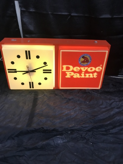 Devoe Paint clock 24"x12"