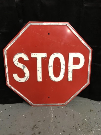 Stop sign, embossed steel, 24"x24"