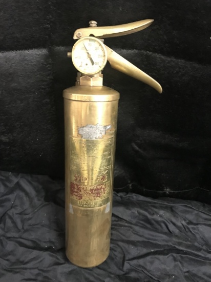 Brass fire extinguisher, 14 1/2"x3"