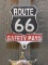Route 66 Safety Pays license plate topper