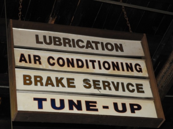 4 sign panels - Lubrication, Air Conditioning more