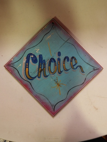 Carnival Choice wooden sign, 16"x16"