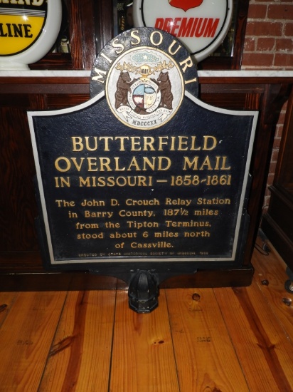 Cast aluminum Butterfield Overland Mail Route
