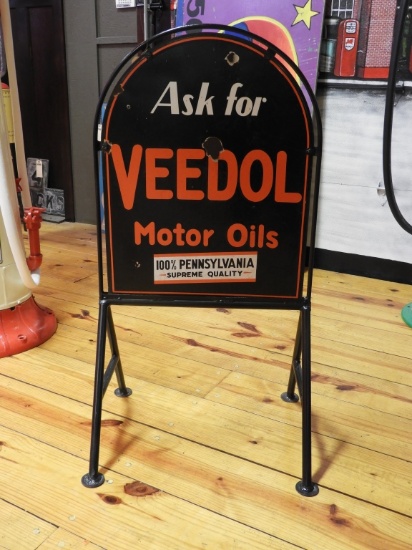 Veedol Motor Oils tombstone curb sign