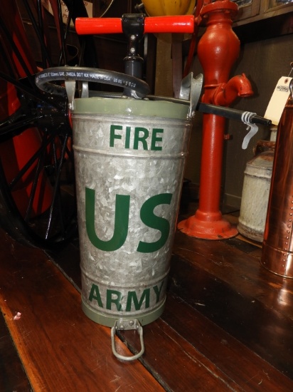 Restored US Army hand pump fire extinguisher