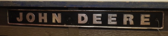 Aluminum John Deere sign, 24"x3"