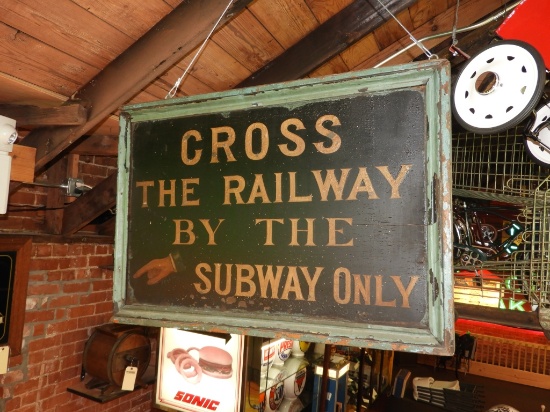 Cross the Railway by the Subway Only DS wooden