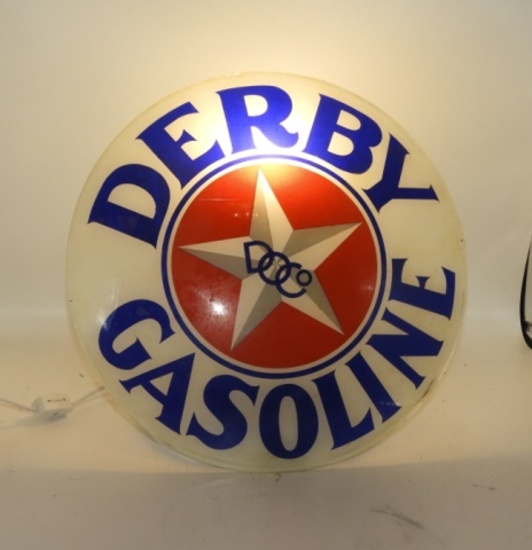 Derby gasoline doc with star, 13 3/8”, single lens
