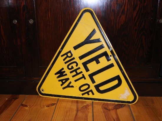 Pressed steel Yield SS sign, 27"x24"
