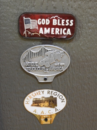 3 license plate toppers - God Bless America, more