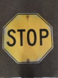 Yellow Stop sign, SS aluminum, 24