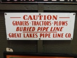 Caution Graders, Tractors, Plows, Buried Pipeline,