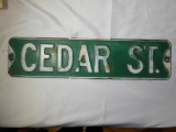 Stamped steel street sign 