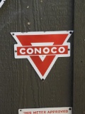 Conoco triangle porcelain pump plate, 9