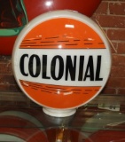 Colonial gas globe, wide glass body, 2 lenses