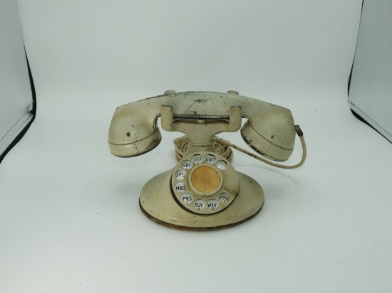 Vintage white rotary phone