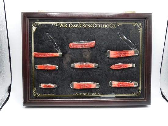 Case Collector Knife Set w/ display box & 9 knives