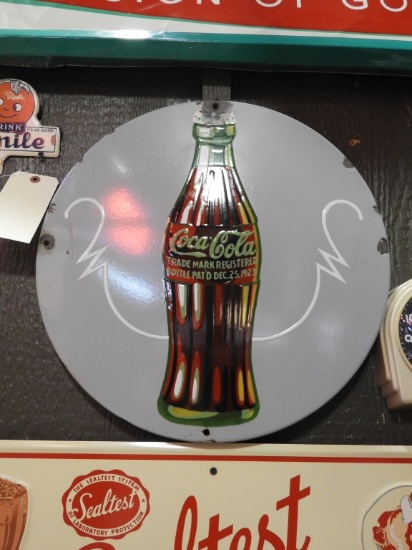 Coca-Cola bottle round sign, SSP, 18"