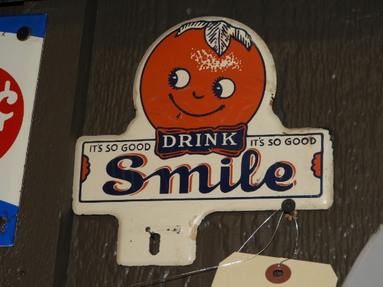 Drink Smile license plate topper