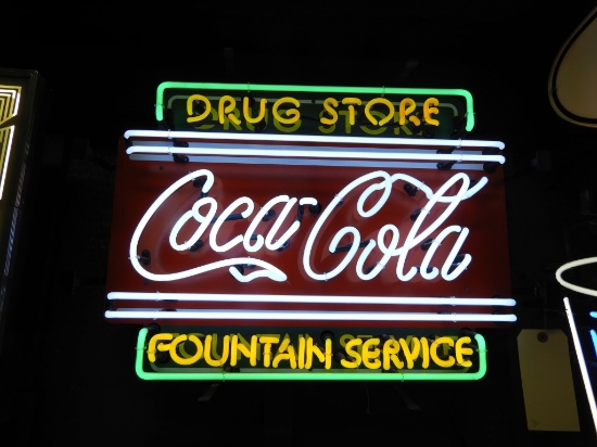 Reproduction Coca-Cola drug store neon sign