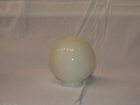 White 8" globe w/ 4" opening for barber pole