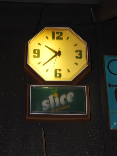 Slice light up clock, 18"x14"