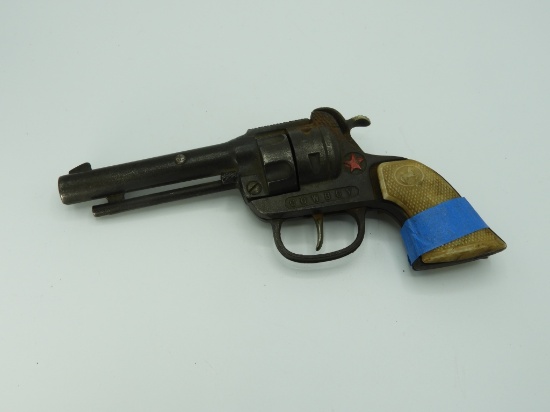 Cast iron child's cap gun made in USA "Cowboy"