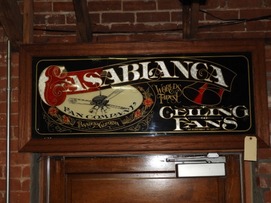Reverse on glass Casablanca Ceiling Fans sign, 55"