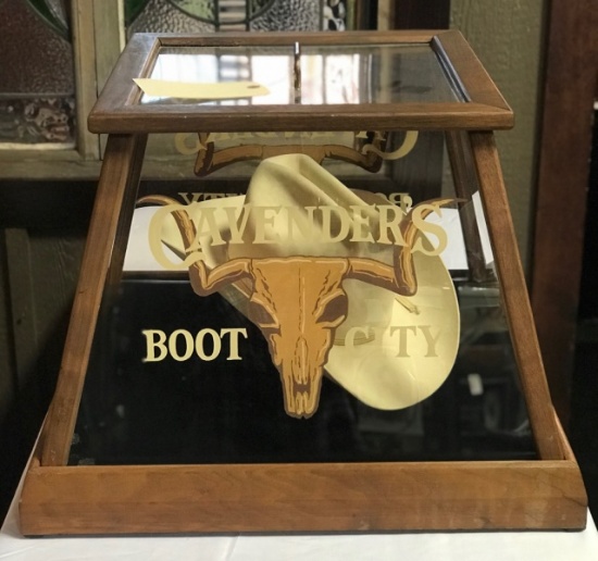 Cavender's Boot City Glass Hat Display Box