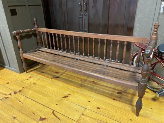 Wooden Railroad Station Bench, 86"L