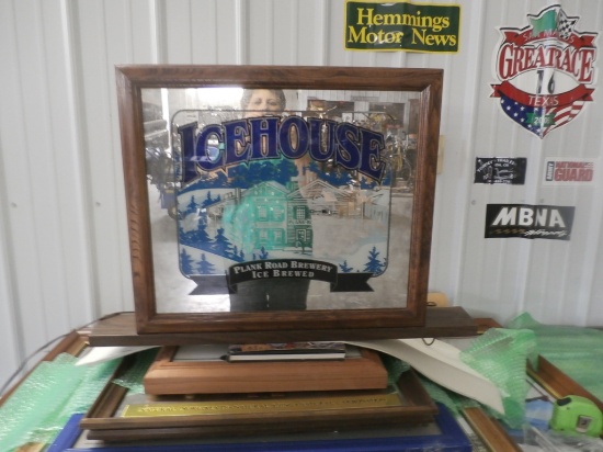 Icehouse lighted 1855 shadow box, Plank Road Brewe