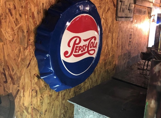 Pepsi Cola Button restored, 28" diameter