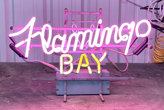 Flamingo Bay neon, 24"x15"
