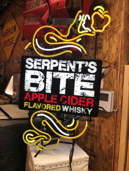 Serpent's Bite neon sign, 32"Tx19"W