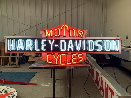 Harley Davidson Motor Cycles neon