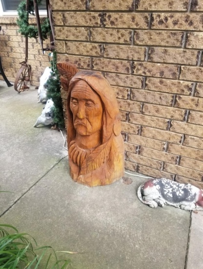 Wooden Indian head