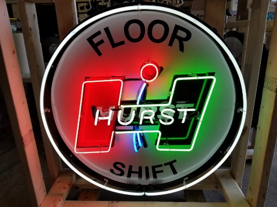 Hurst tin neon sign, 36in